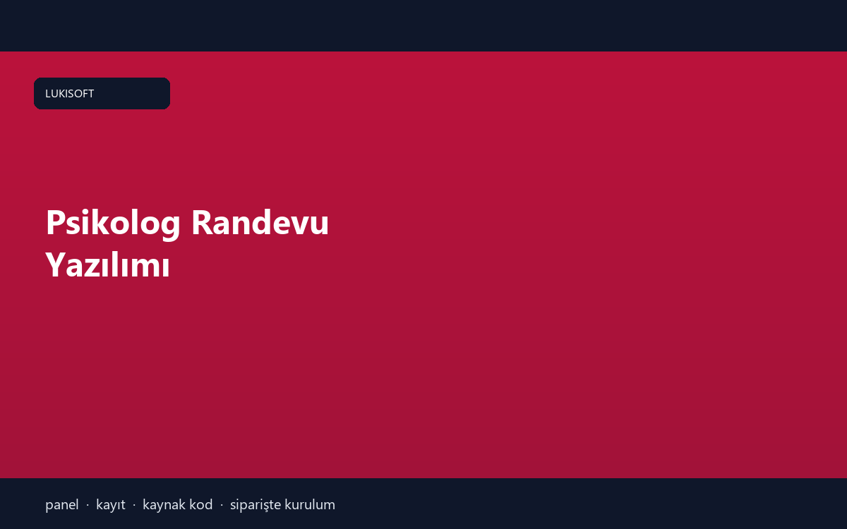 Psikolog Randevu Yazılımı