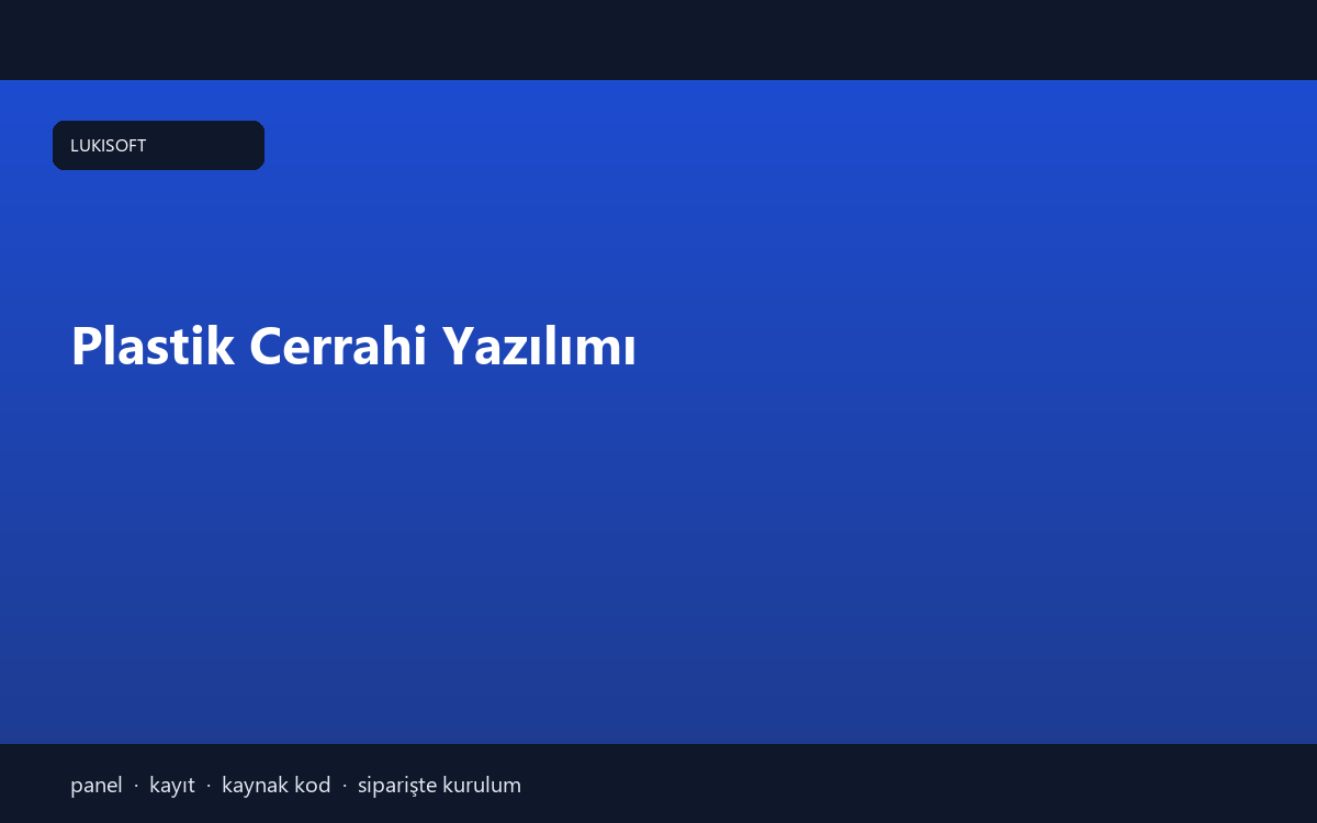Plastik Cerrahi Yazılımı