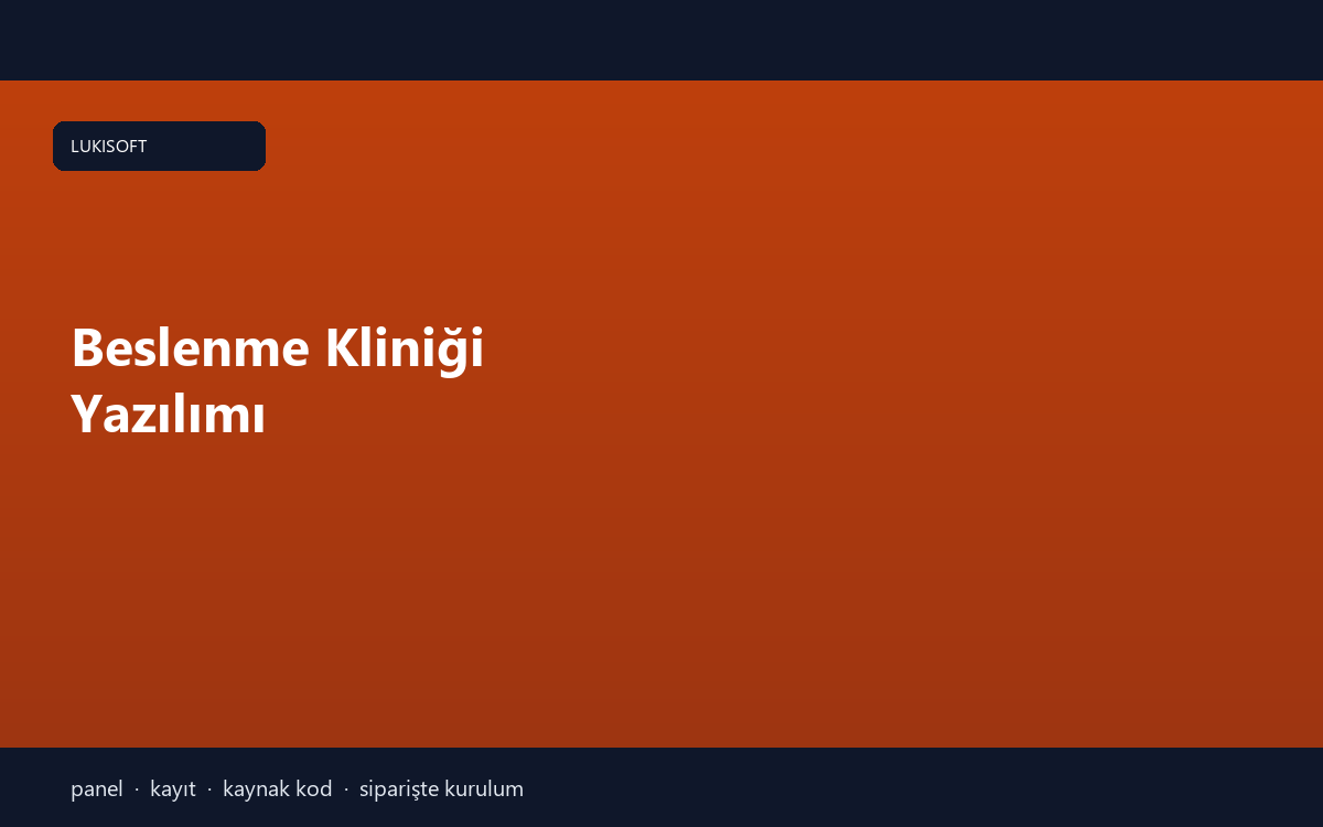 Beslenme Kliniği Yazılımı