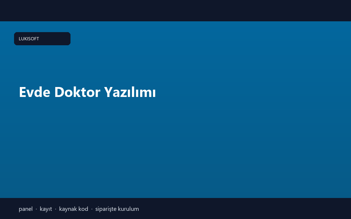 Evde Doktor Yazılımı