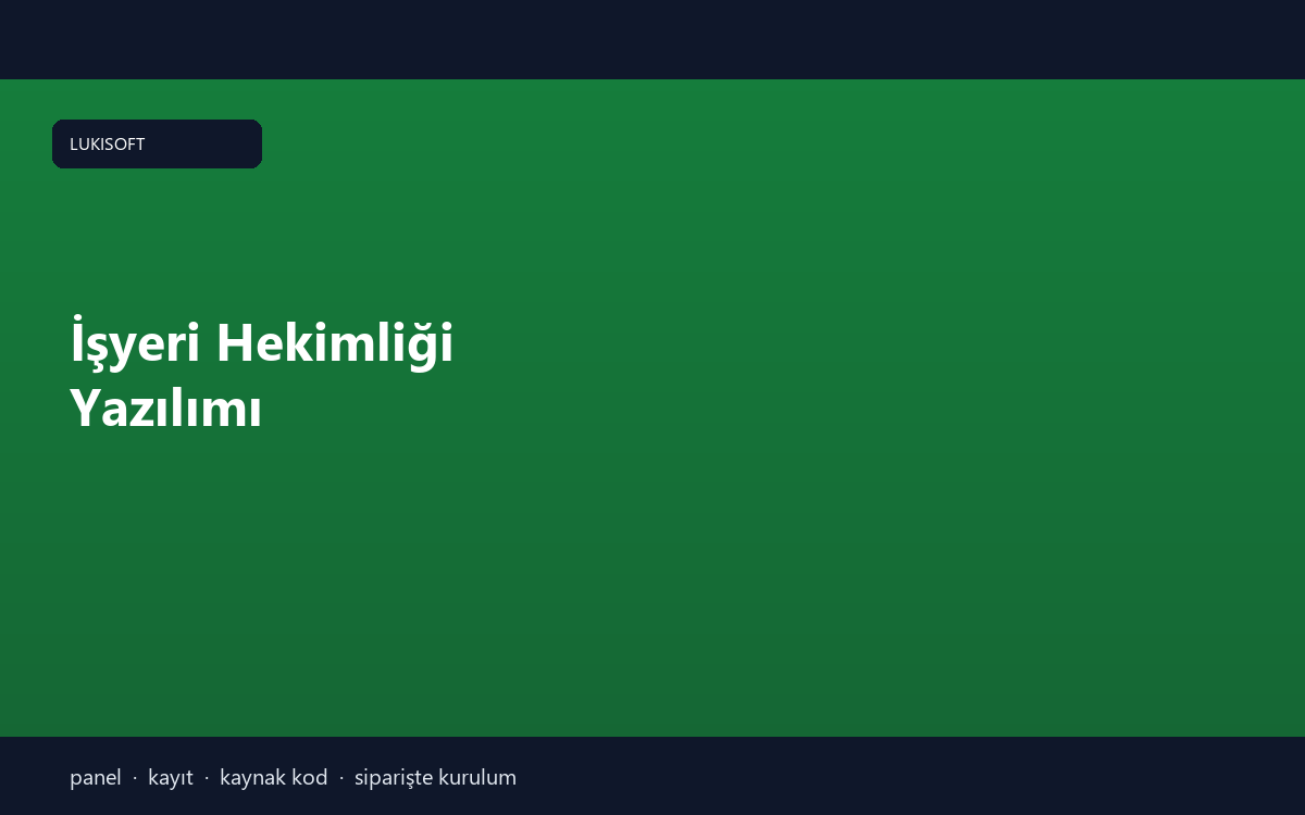 İşyeri Hekimliği Yazılımı