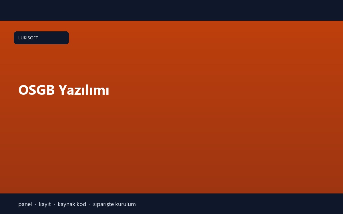 OSGB Yazılımı