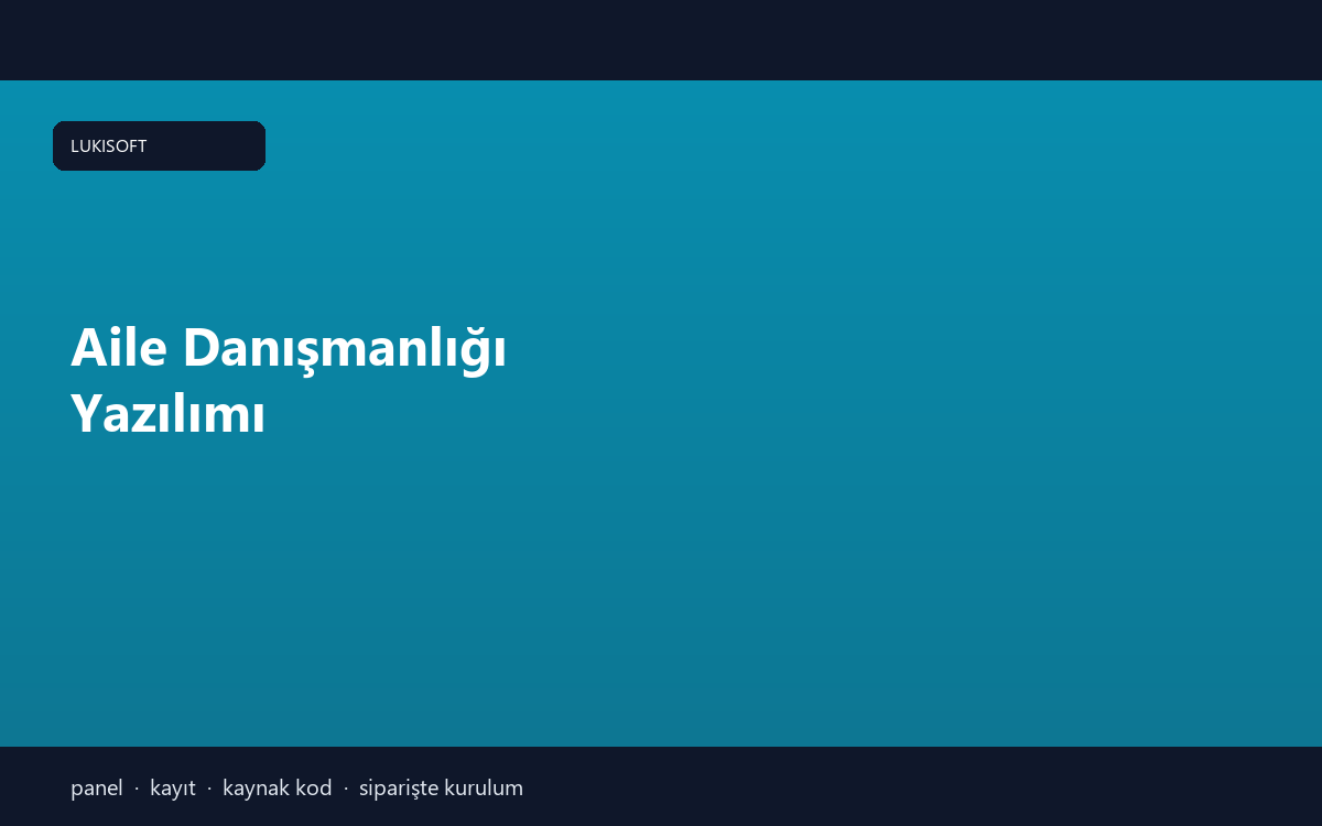 Aile Danışmanlığı Yazılımı