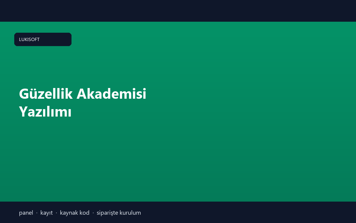 Güzellik Akademisi Yazılımı