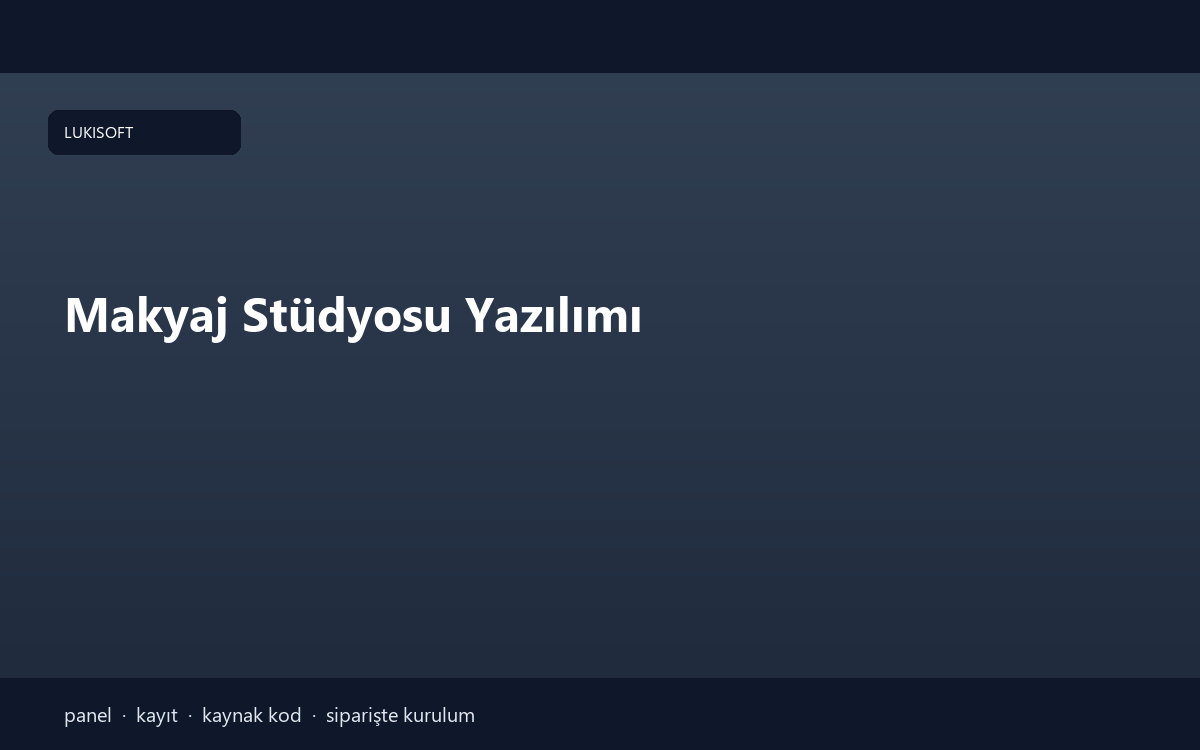 Makyaj Stüdyosu Yazılımı