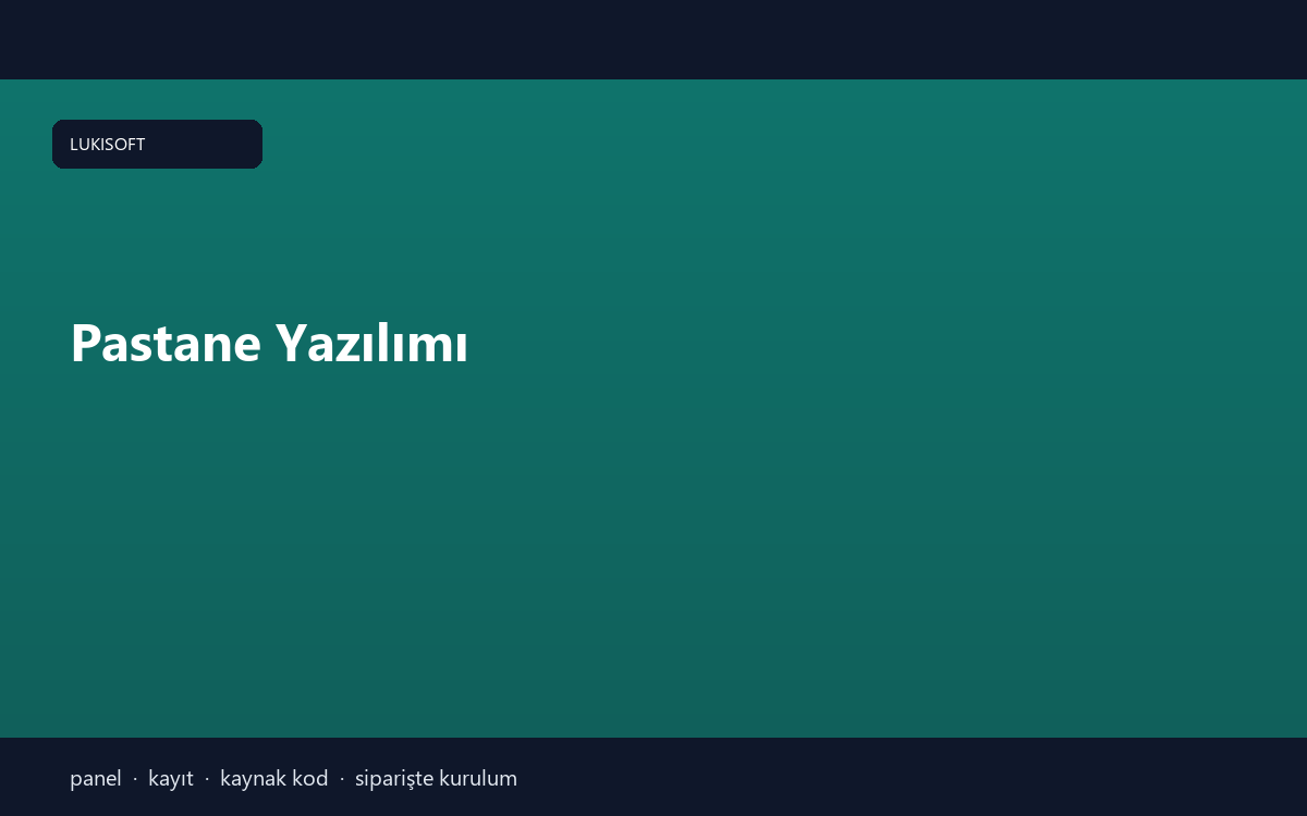 Pastane Yazılımı