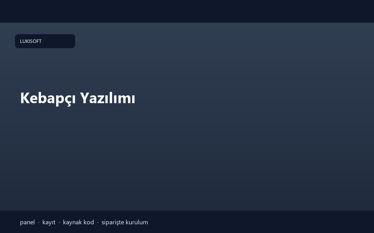 Kebapçı Yazılımı