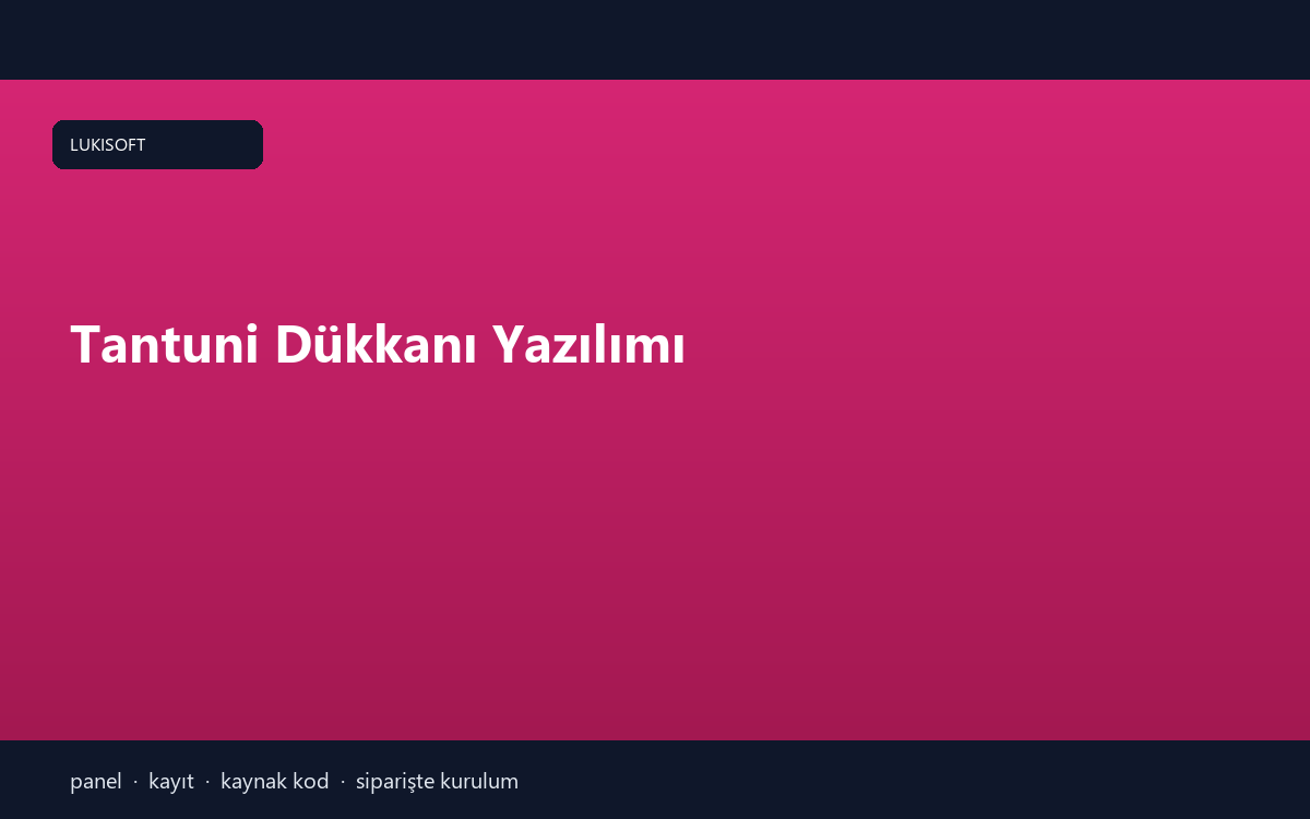 Tantuni Dükkanı Yazılımı