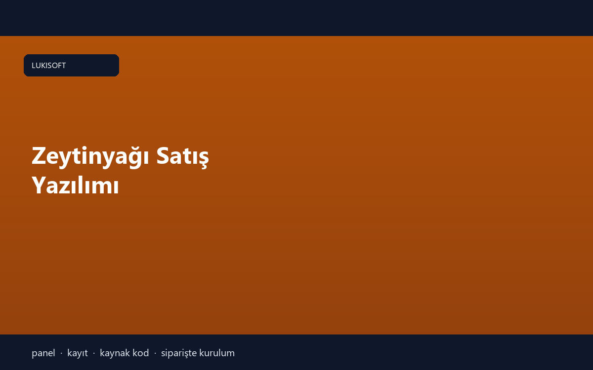 Zeytinyağı Satış Yazılımı