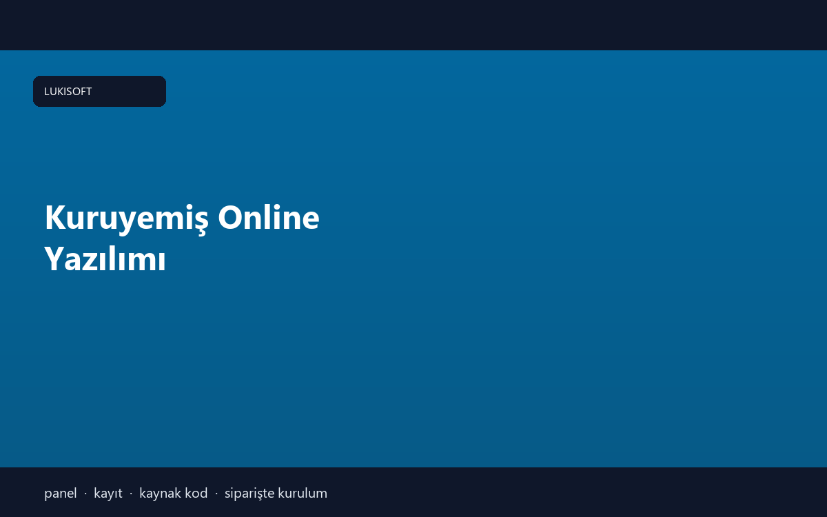Kuruyemiş Online Yazılımı