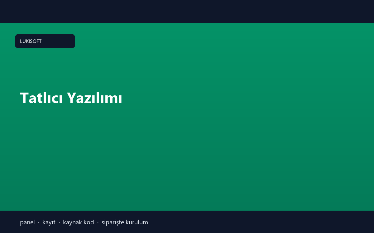 Tatlıcı Yazılımı