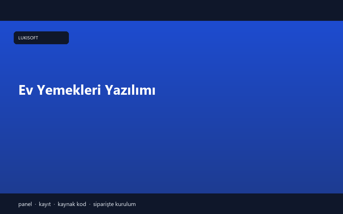 Ev Yemekleri Yazılımı