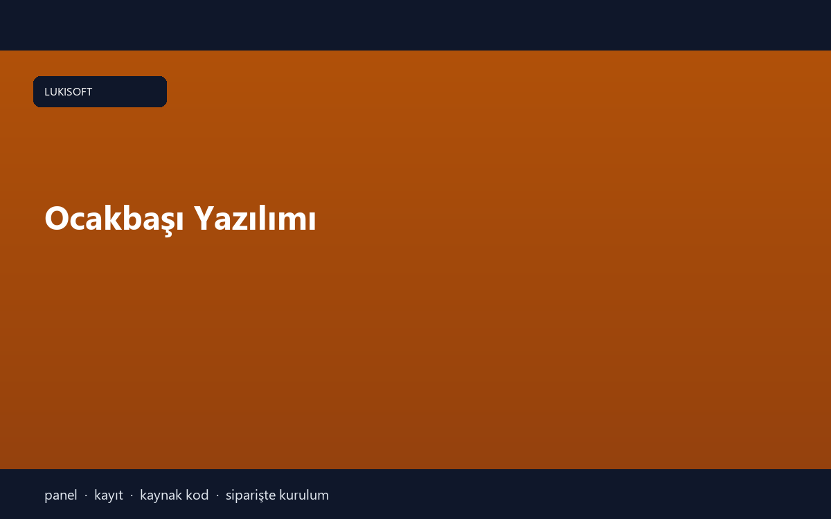Ocakbaşı Yazılımı