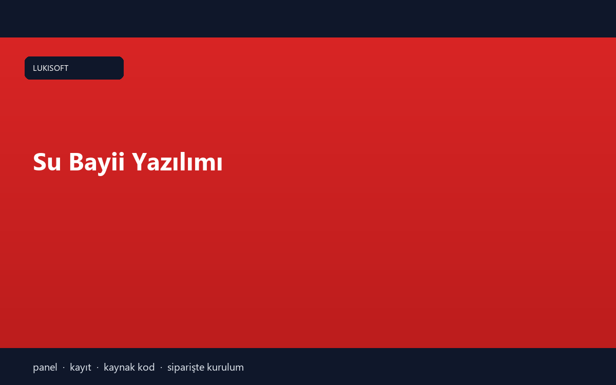 Su Bayii Yazılımı