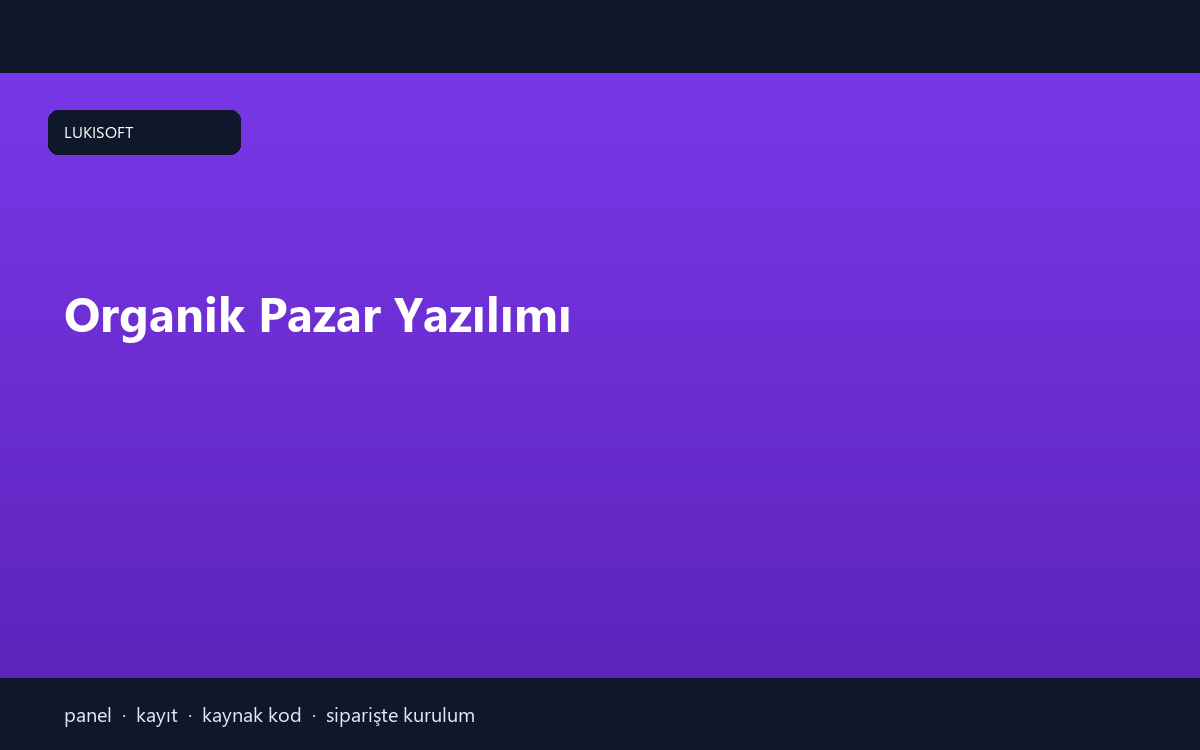 Organik Pazar Yazılımı