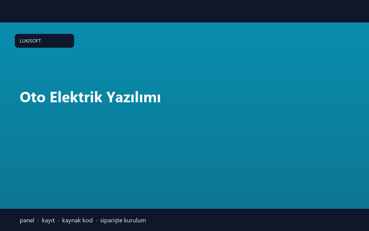 Oto Elektrik Yazılımı