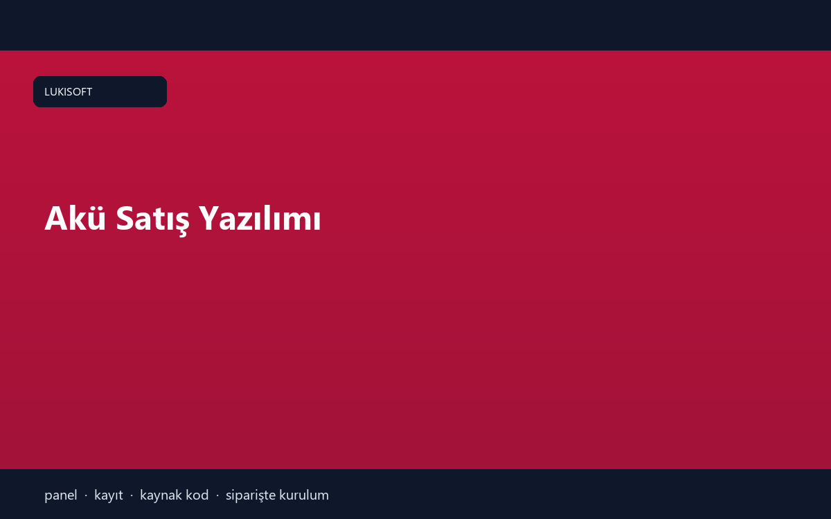 Akü Satış Yazılımı