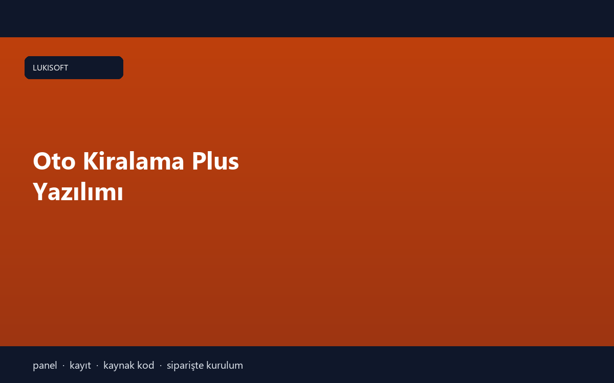 Oto Kiralama Plus Yazılımı