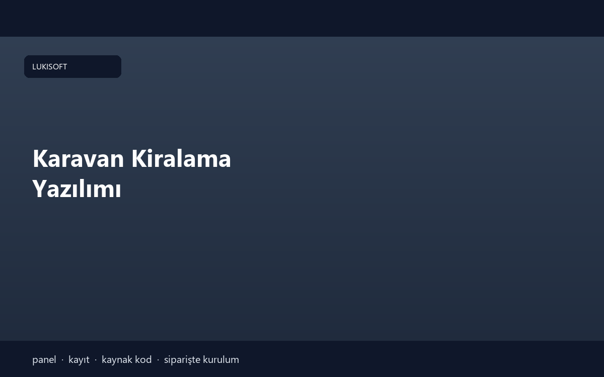 Karavan Kiralama Yazılımı