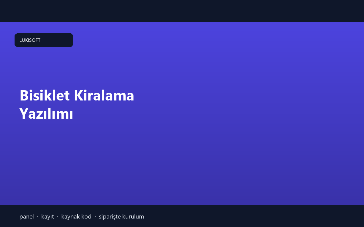 Bisiklet Kiralama Yazılımı