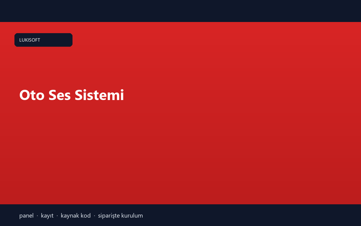Oto Ses Sistemi