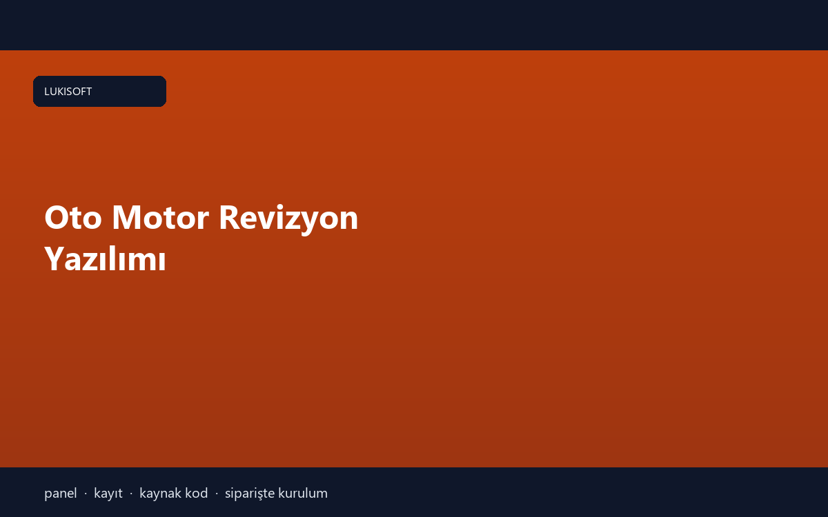 Oto Motor Revizyon Yazılımı