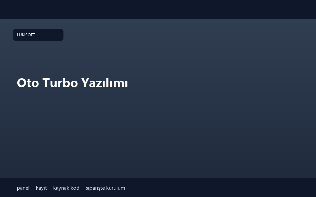 Oto Turbo Yazılımı