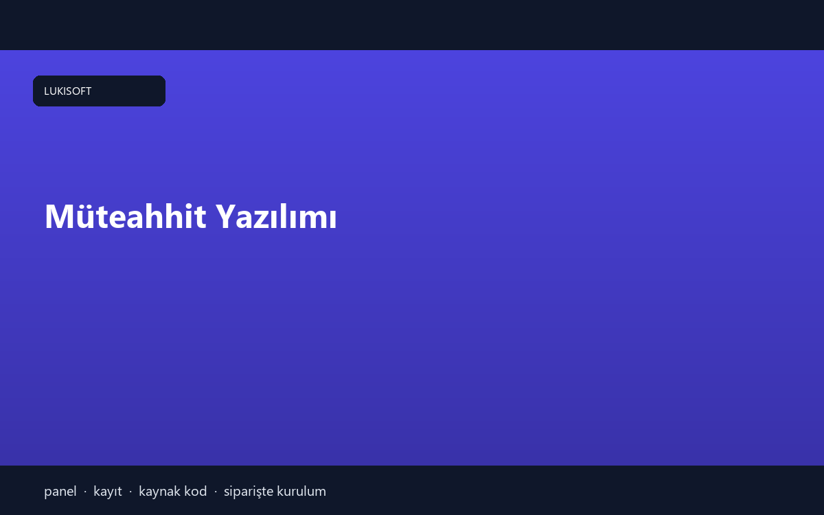 Müteahhit Yazılımı