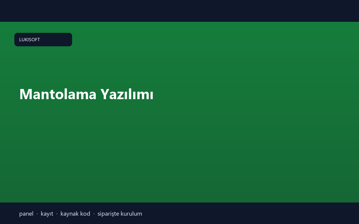Mantolama Yazılımı
