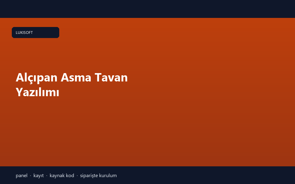 Alçıpan Asma Tavan Yazılımı