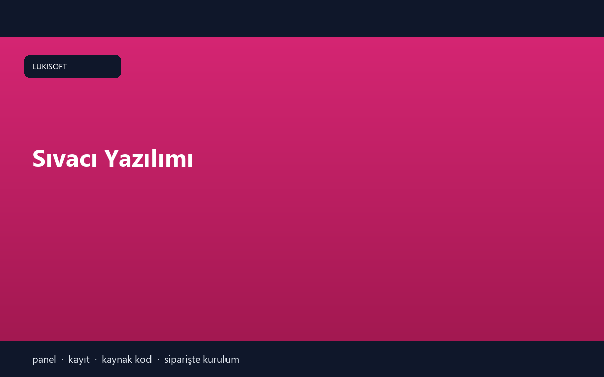 Sıvacı Yazılımı