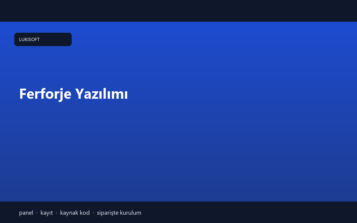 Ferforje Yazılımı
