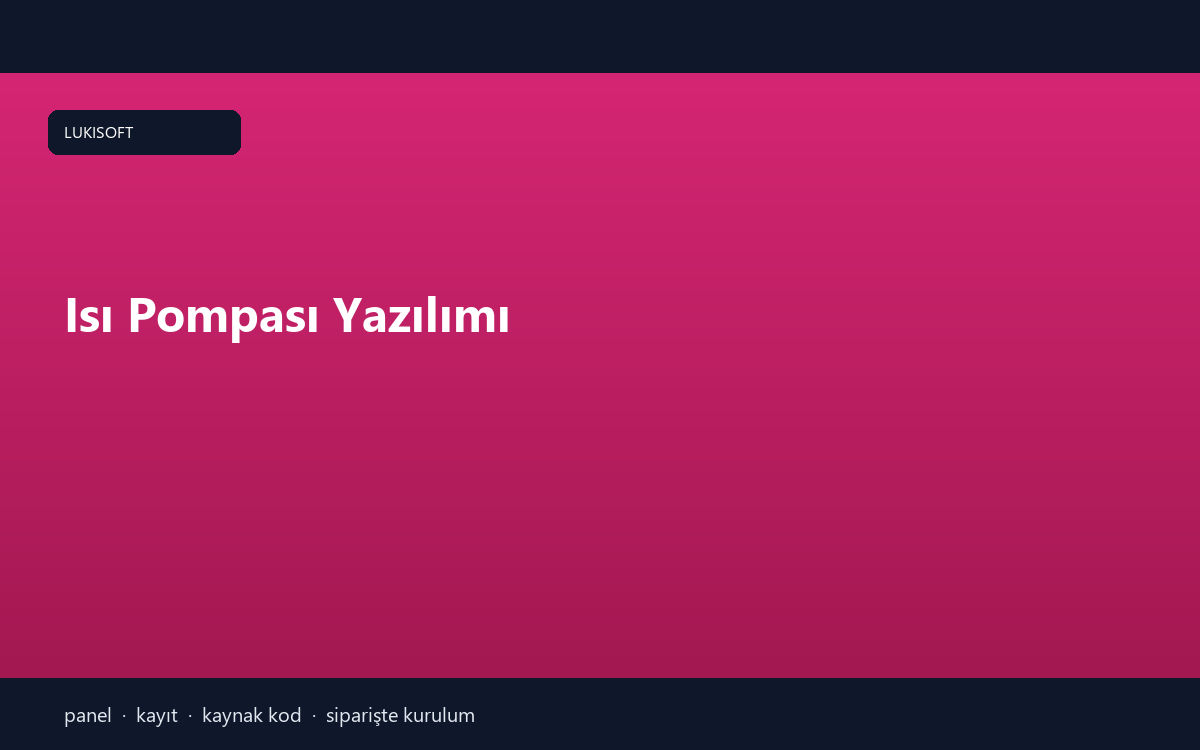 Isı Pompası Yazılımı