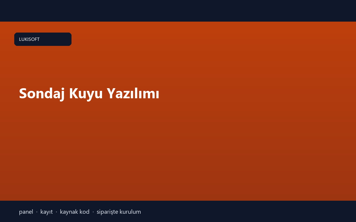 Sondaj Kuyu Yazılımı