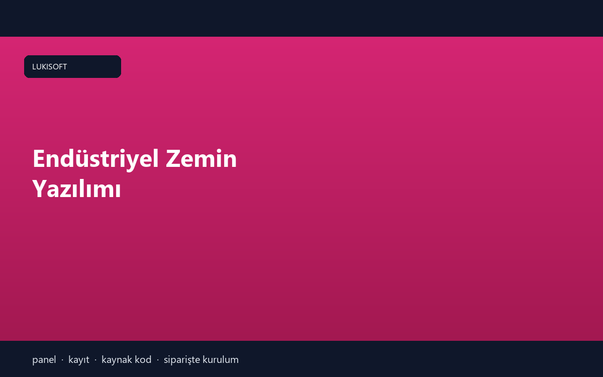 Endüstriyel Zemin Yazılımı