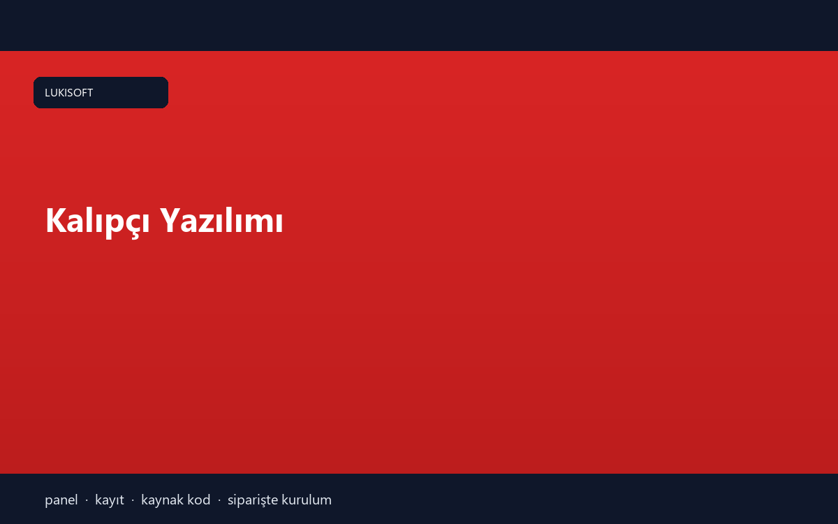 Kalıpçı Yazılımı
