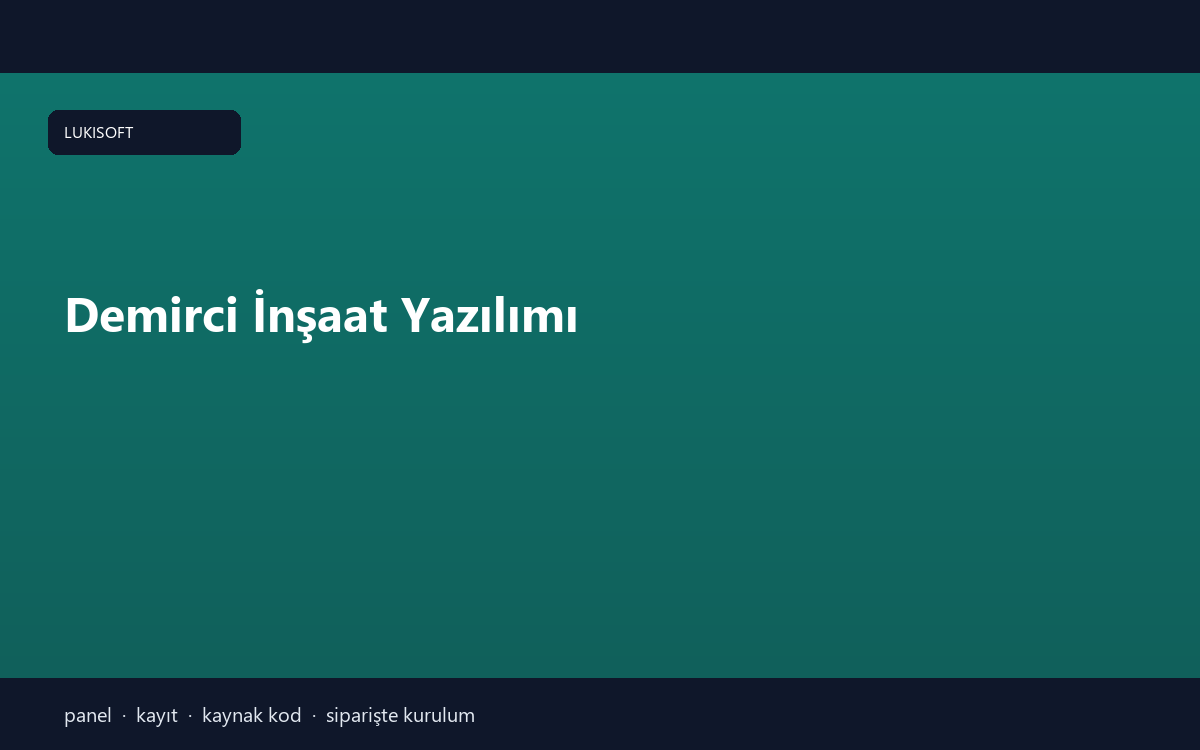 Demirci İnşaat Yazılımı