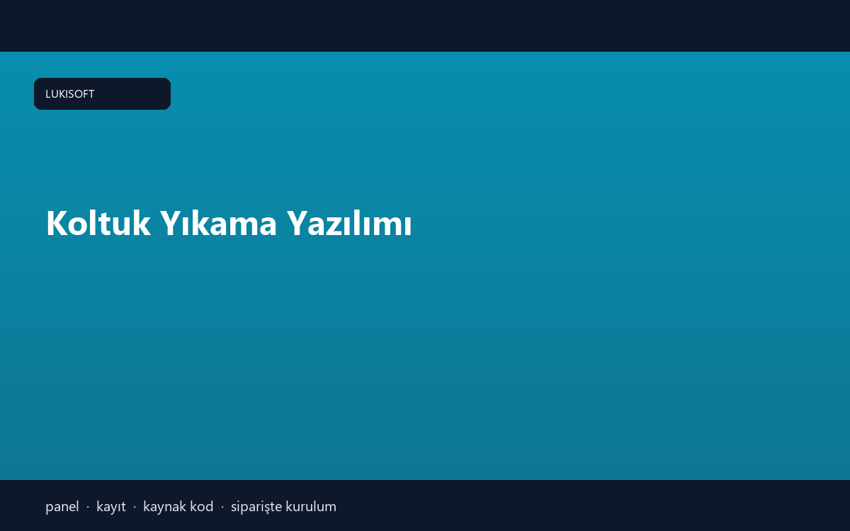 Koltuk Yıkama Yazılımı