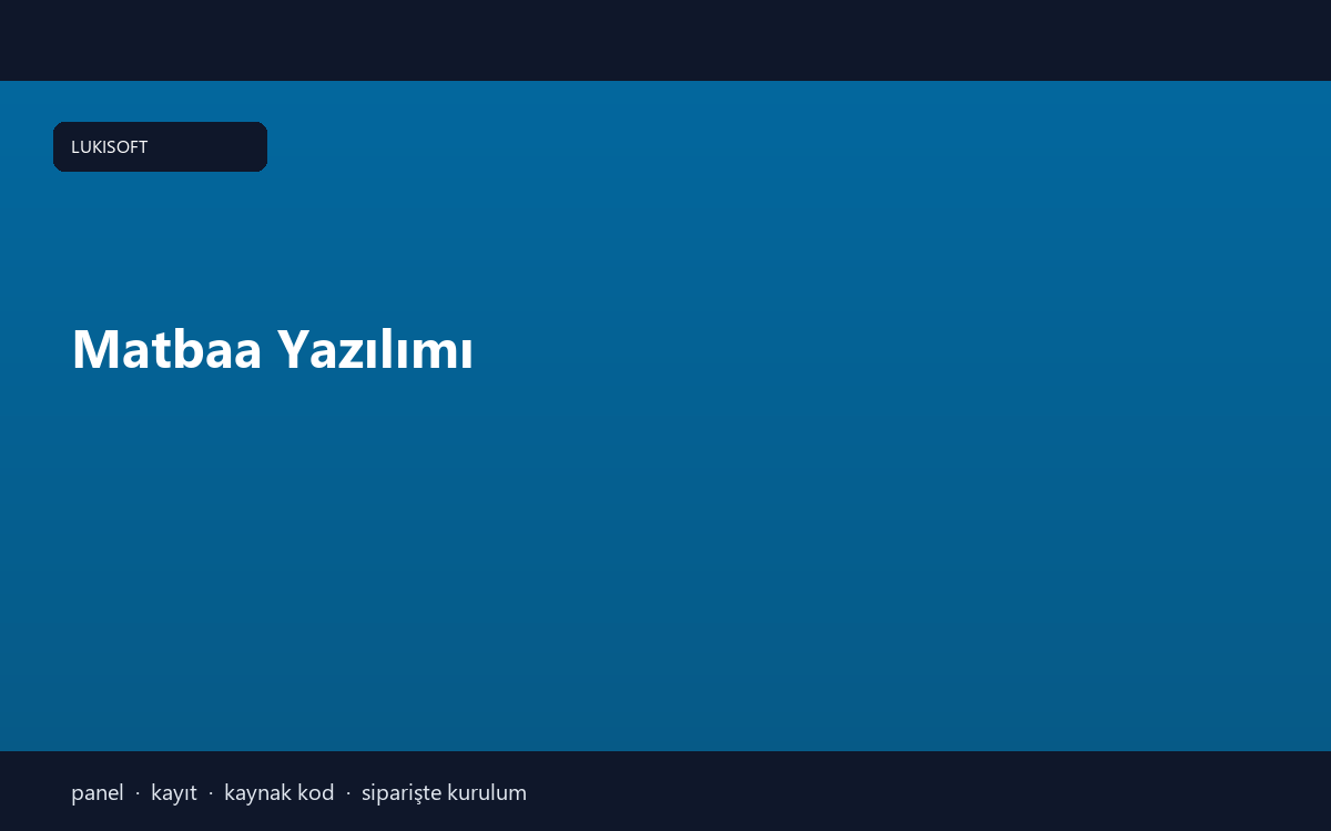 Matbaa Yazılımı