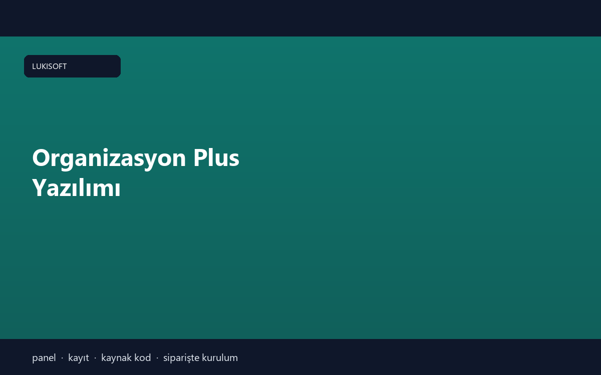 Organizasyon Plus Yazılımı