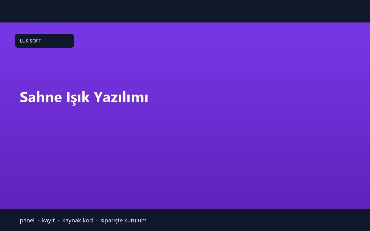 Sahne Işık Yazılımı