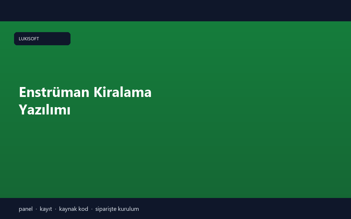 Enstrüman Kiralama Yazılımı