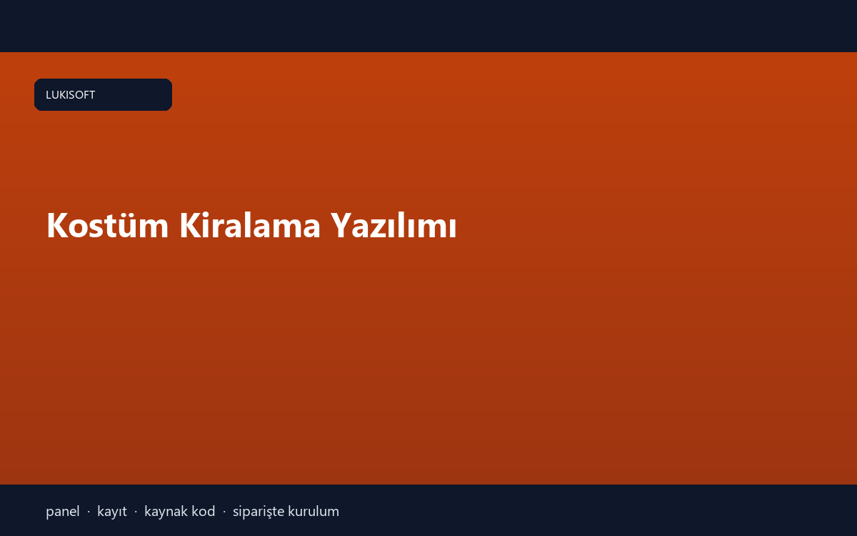 Kostüm Kiralama Yazılımı