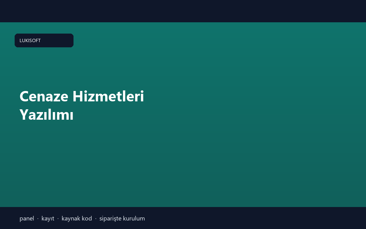 Cenaze Hizmetleri Yazılımı