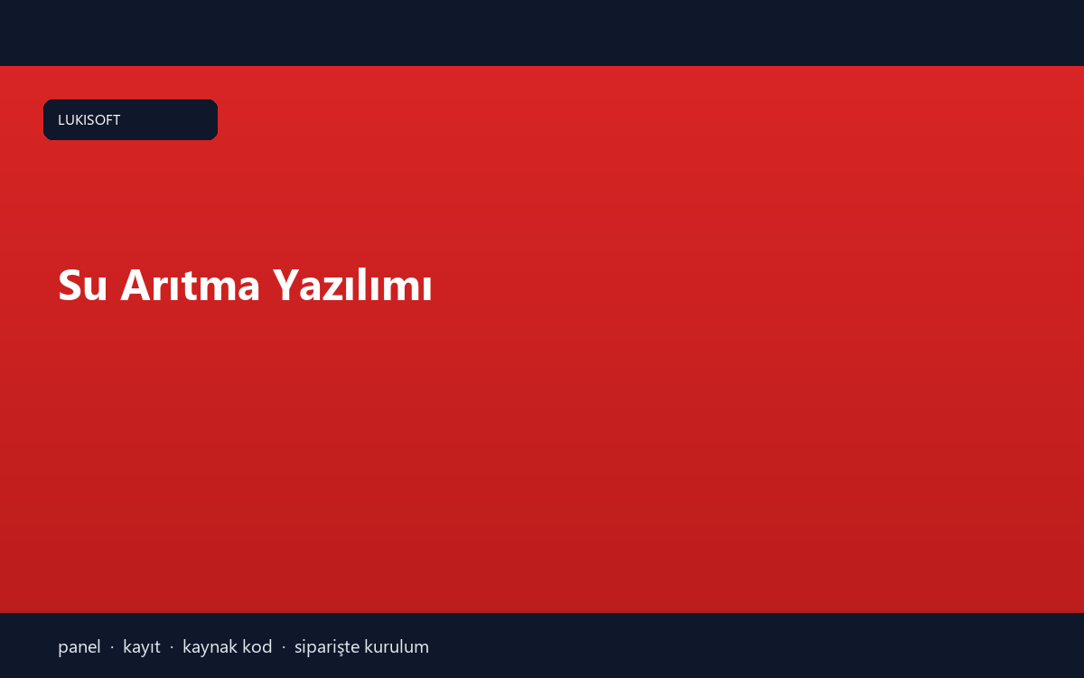 Su Arıtma Yazılımı