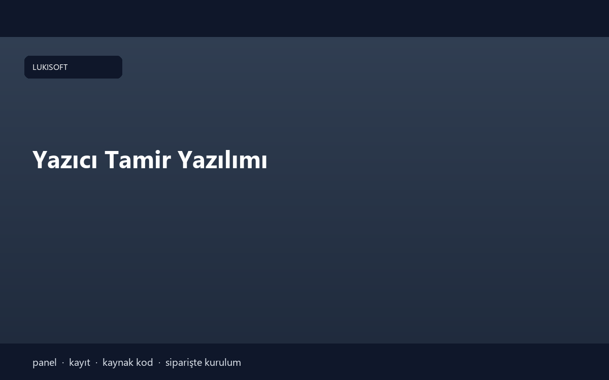 Yazıcı Tamir Yazılımı