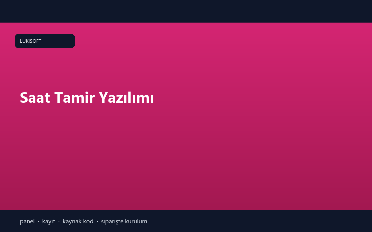 Saat Tamir Yazılımı