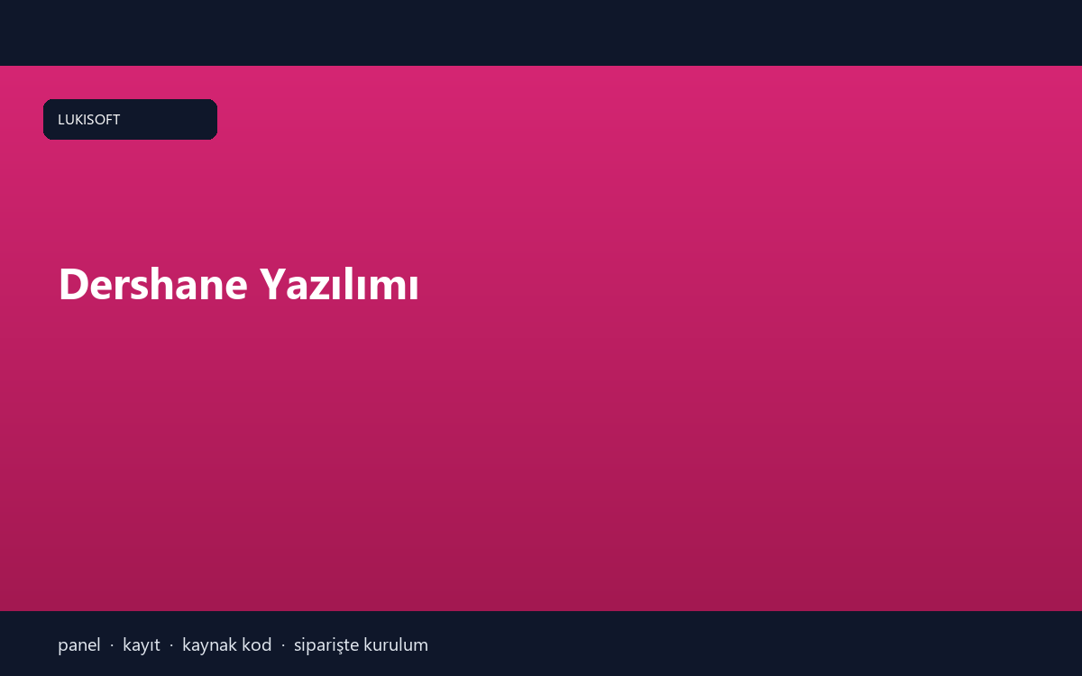 Dershane Yazılımı