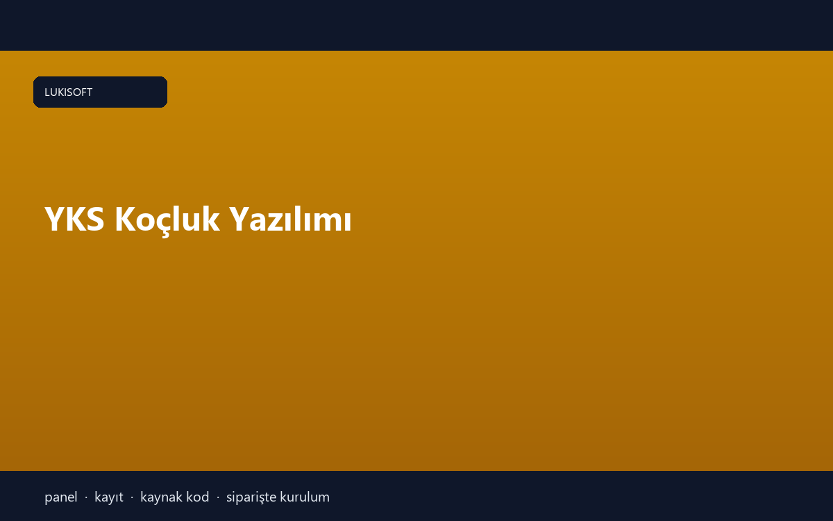 YKS Koçluk Yazılımı