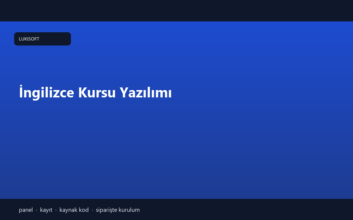 İngilizce Kursu Yazılımı